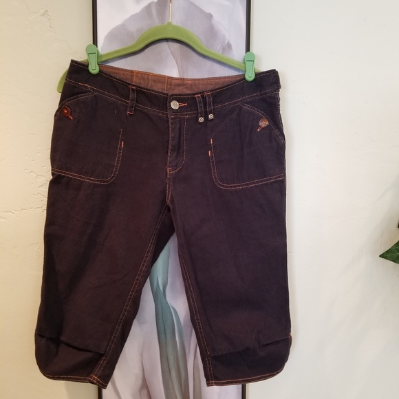 Kavu Capris Size 4 Dark Wash Hemp Cotton Crop - Picture 5 of 6